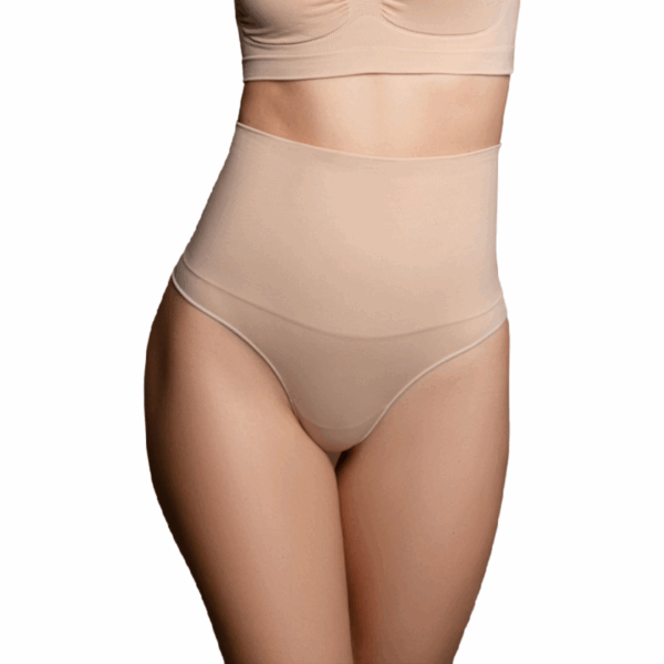 BYE-BRA - FAJA SIN COSTURAS ESTILO TANGA BEIGE TALLA M - Imagen 2