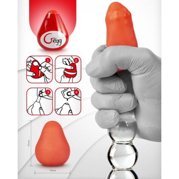 G-VIBE - HUEVO MASTURBADOR TEXTURADO REUTILIZABLE ROJO - Imagen 4