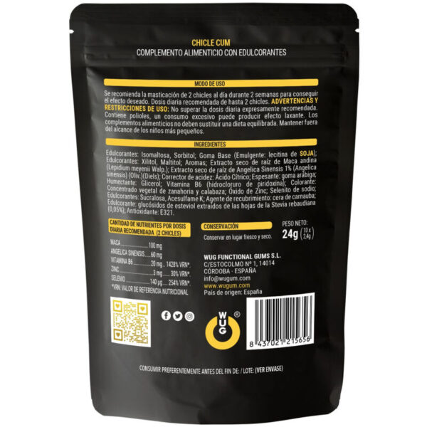 WUG SEX SENSE - CUM CHICLE AUMENTADOR DE EYACULACIÓN  SABOR A PLÁTANO DEL SEMEN 10 UNIDADES - Imagen 2