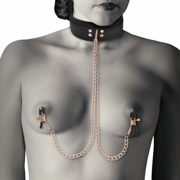 COQUETTE CHIC DESIRE - FANTASY COLLAR CON PINZAS PEZONES CON FORRO DE NEOPRENO - Imagen 3