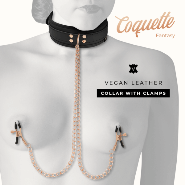 COQUETTE CHIC DESIRE - FANTASY COLLAR CON PINZAS PEZONES CON FORRO DE NEOPRENO - Imagen 2