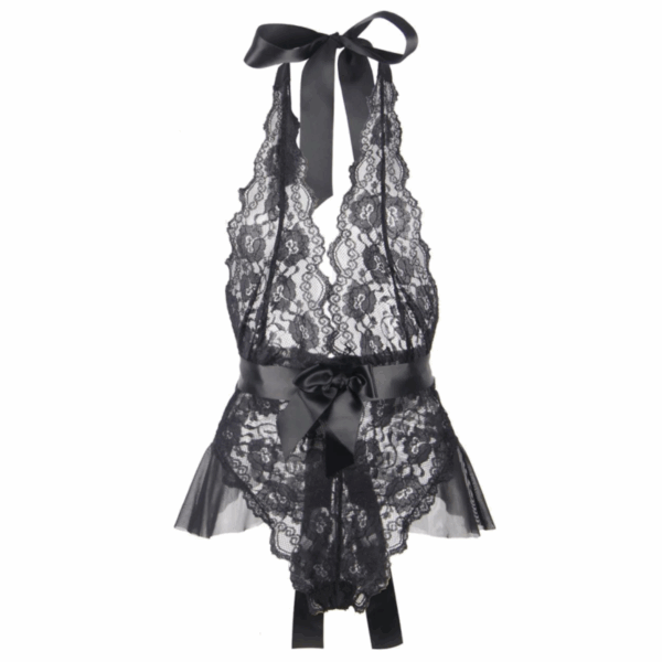 QUEEN LINGERIE - TEDDY ESCOTADO DE ENCAJES S/M - Imagen 5