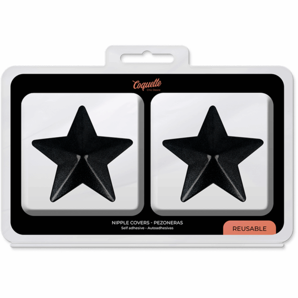 COQUETTE CHIC DESIRE - CUBRE PEZONES METAL ESTRELLAS NEGRAS - Imagen 5
