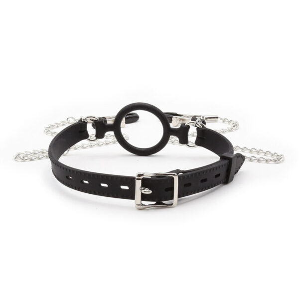 OHMAMA FETISH - MORDAZA DE ANILLA CON CADENAS Y PINZAS PEZONES - Imagen 3