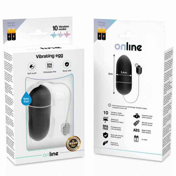 ONLINE - HUEVO VIBRADOR WATERPROOF NEGRO - Imagen 4