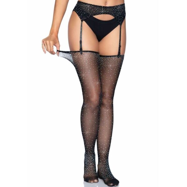 LEG AVENUE - MEDIAS BRILLANTES CON LIGUERO TALLA ÚNICA - Imagen 2