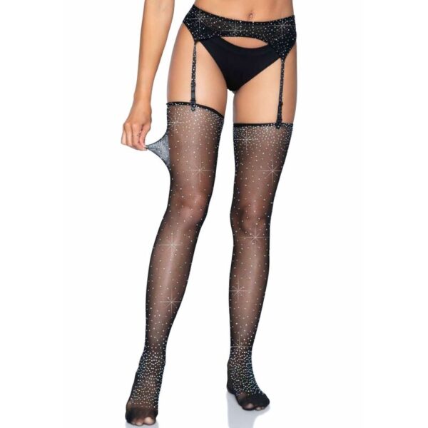 LEG AVENUE - MEDIAS BRILLANTES CON LIGUERO TALLA ÚNICA - Imagen 5