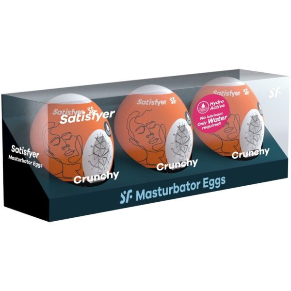 SATISFYER - 3 HUEVOS MASTURBADORES CRUNCHY - Imagen 2