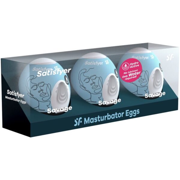 SATISFYER - 3 HUEVOS MASTURBADORES SAVAGE - Imagen 2