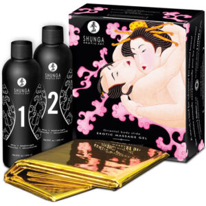 SHUNGA - GEL DE MASAJE ERÓTICO CUERPO A CUERPO ORIENTAL FRESAS Y CAVA