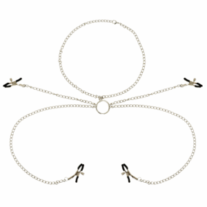 OHMAMA FETISH - 4 PINZAS PEZONES CON COLLAR DE CADENAS