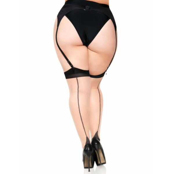 LEG AVENUE - MEDIAS NUDE CON TACON CUBANO Y COSTURA TRASERA PLUS - Imagen 2