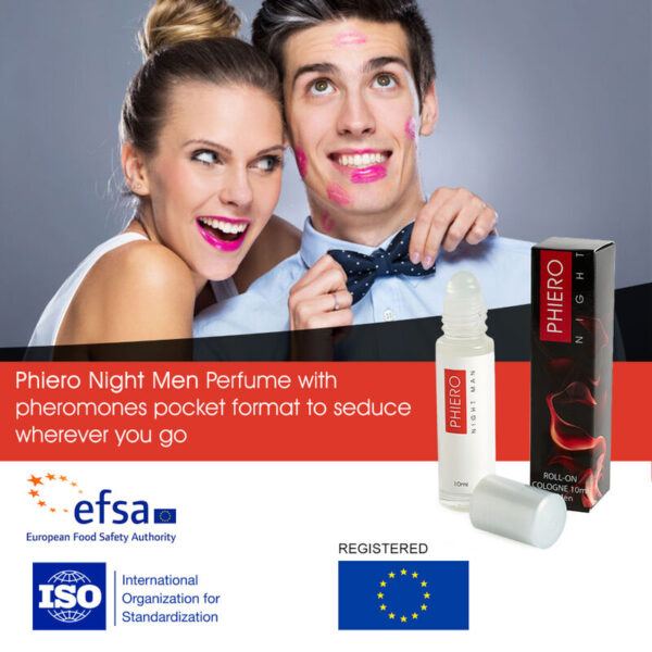 500 COSMETICS - PHIERO NIGHT MAN PERFUME FEROMONAS HOMBRE CON ROLL-ON - Imagen 2