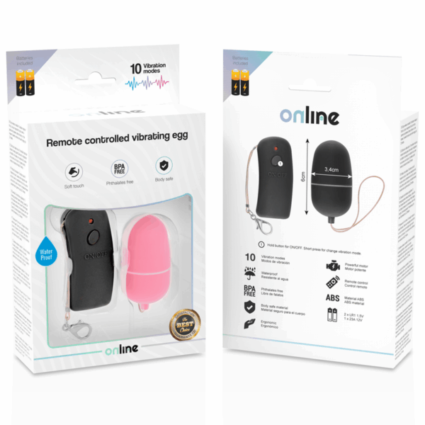 ONLINE - HUEVO VIBRADOR CON MANDO CONTROL REMOTO ROSA - Imagen 4