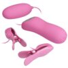 PRETTY LOVE - PINZAS CON VIBRACIÓN Y ELETROSHOCK ROSA - Imagen 4