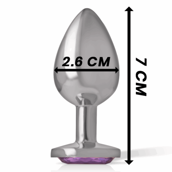 INTENSE - PLUG ANAL METAL ALUMINIO CON CRISTAL VIOLETA TALLA S - Imagen 4