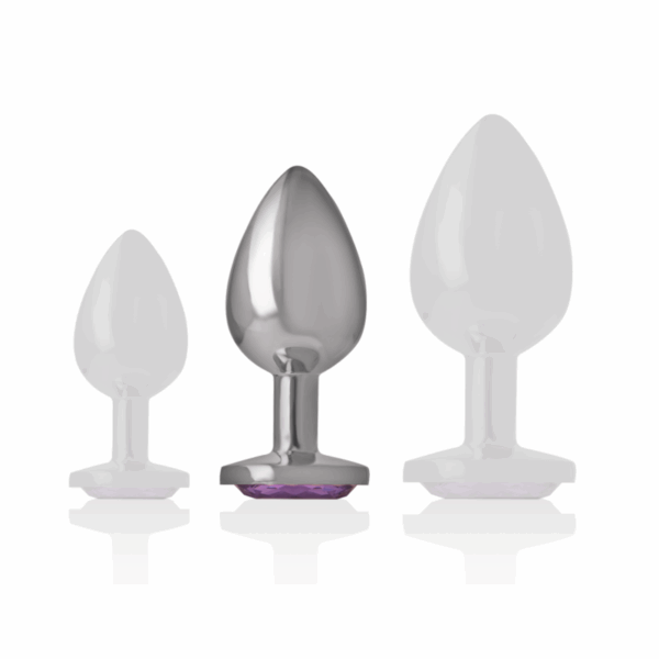 INTENSE - PLUG ANAL METAL ALUMINIO CON CRISTAL VIOLETA TALLA M - Imagen 5