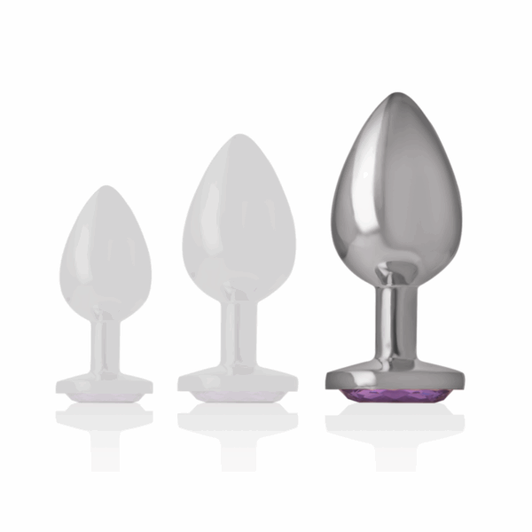 INTENSE - PLUG ANAL METAL ALUMINIO CON CRISTAL VIOLETA TALLA L - Imagen 5