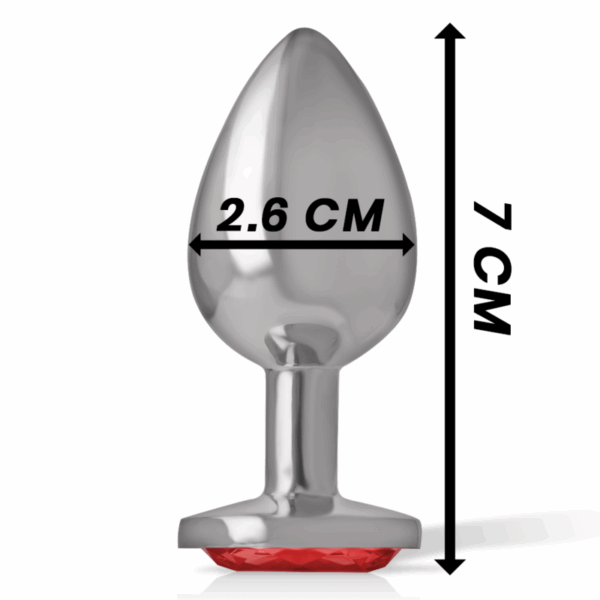 INTENSE - PLUG ANAL METAL ALUMINIO CON CRISTAL ROJO TALLA S - Imagen 4