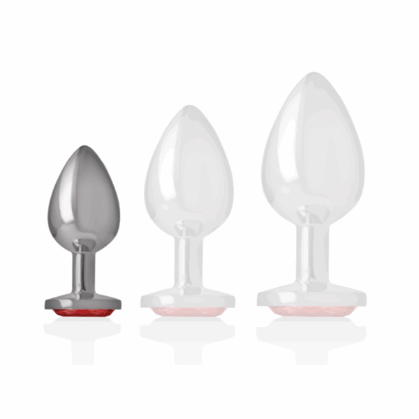 INTENSE - PLUG ANAL METAL ALUMINIO CON CRISTAL ROJO TALLA S - Imagen 5