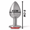 INTENSE - PLUG ANAL METAL ALUMINIO CON CRISTAL ROJO TALLA L - Imagen 4