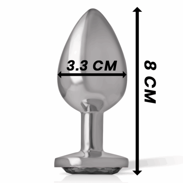 INTENSE - PLUG ANAL METAL ALUMINIO CON CRISTAL NEGRO TALLA M - Imagen 4