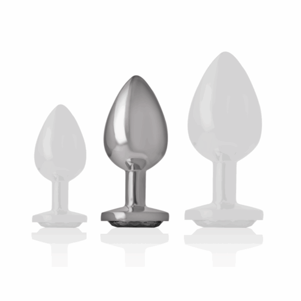 INTENSE - PLUG ANAL METAL ALUMINIO CON CRISTAL NEGRO TALLA M - Imagen 5