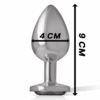 INTENSE - PLUG ANAL METAL ALUMINIO CON CRISTAL NEGRO TALLA L - Imagen 4