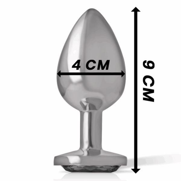 INTENSE - PLUG ANAL METAL ALUMINIO CON CRISTAL NEGRO TALLA L - Imagen 4