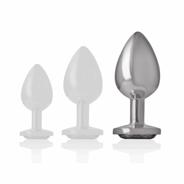 INTENSE - PLUG ANAL METAL ALUMINIO CON CRISTAL NEGRO TALLA L - Imagen 5
