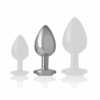 INTENSE - PLUG ANAL METAL ALUMINIO CON CRISTAL PLATA TALLA M - Imagen 4