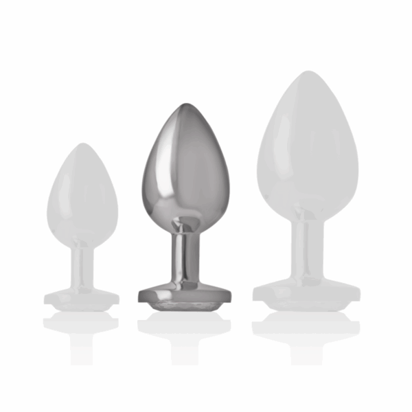 INTENSE - PLUG ANAL METAL ALUMINIO CON CRISTAL PLATA TALLA M - Imagen 4