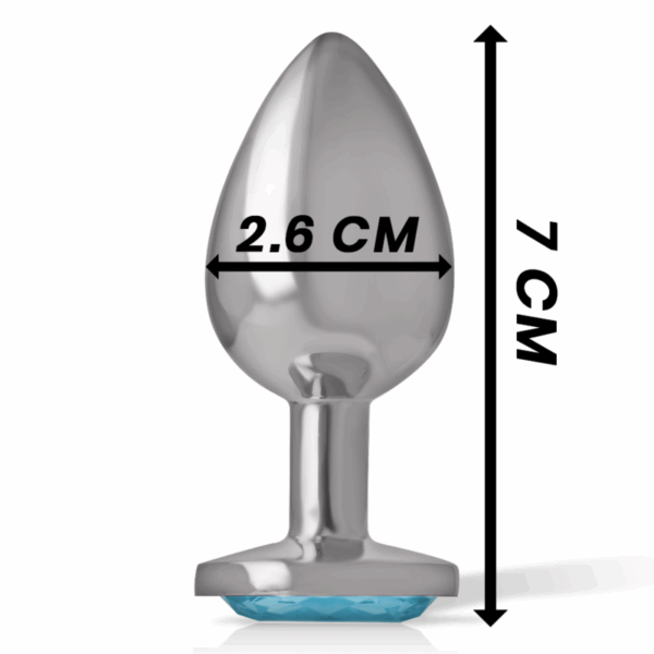 INTENSE - PLUG ANAL METAL ALUMINIO CON CRISTAL AZUL TALLA S - Imagen 4