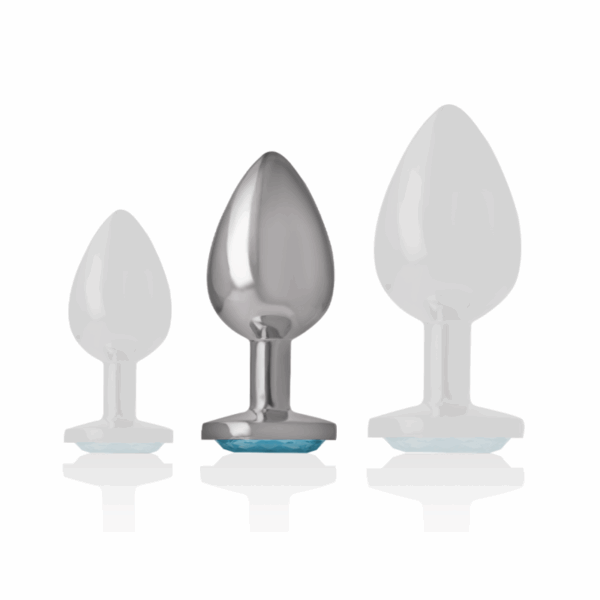 INTENSE - PLUG ANAL METAL ALUMINIO CON CRISTAL AZUL TALLA M - Imagen 5
