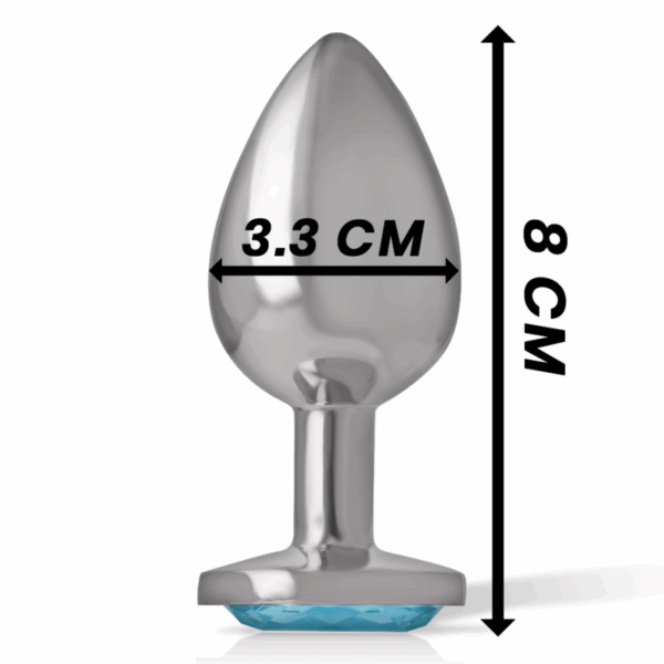 INTENSE - PLUG ANAL METAL ALUMINIO CON CRISTAL AZUL TALLA M - Imagen 4