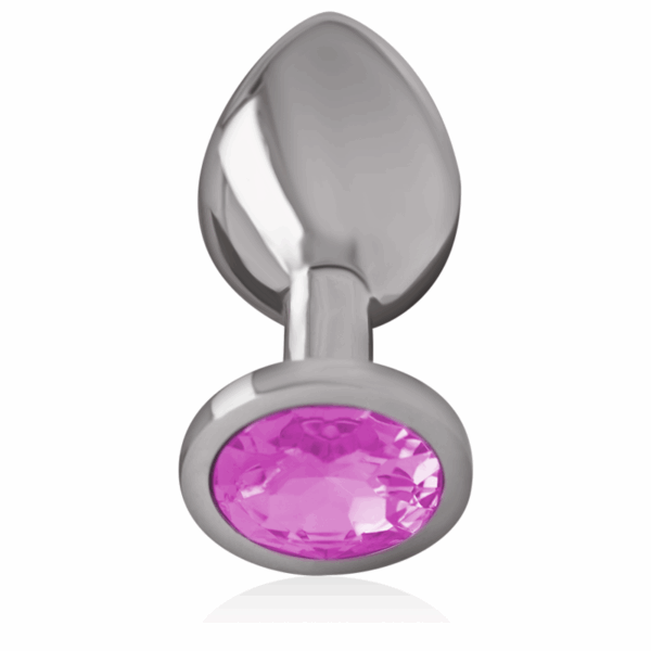 INTENSE - PLUG ANAL METAL ALUMINIO CON CRISTAL ROSA TALLA S - Imagen 2