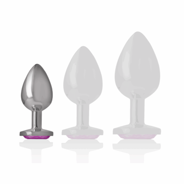 INTENSE - PLUG ANAL METAL ALUMINIO CON CRISTAL ROSA TALLA S - Imagen 5