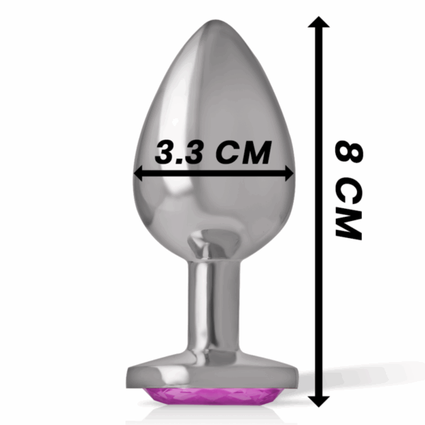 INTENSE - PLUG ANAL METAL ALUMINIO CON CRISTAL ROSA TALLA M - Imagen 4