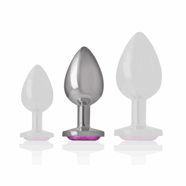 INTENSE - PLUG ANAL METAL ALUMINIO CON CRISTAL ROSA TALLA M - Imagen 5