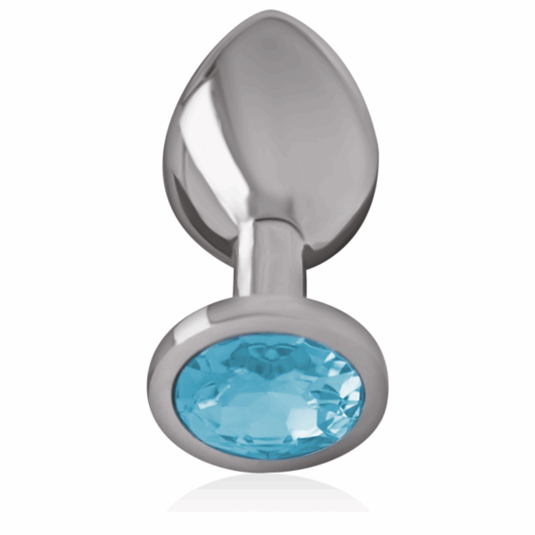 INTENSE - PLUG ANAL METAL ALUMINIO CON CRISTAL AZUL TALLA L - Imagen 2