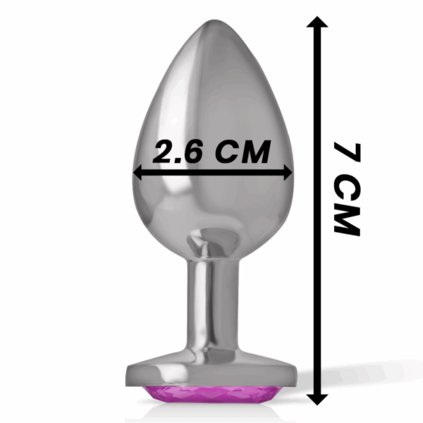 INTENSE - PLUG ANAL METAL ALUMINIO CON CRISTAL ROSA TALLA S - Imagen 4