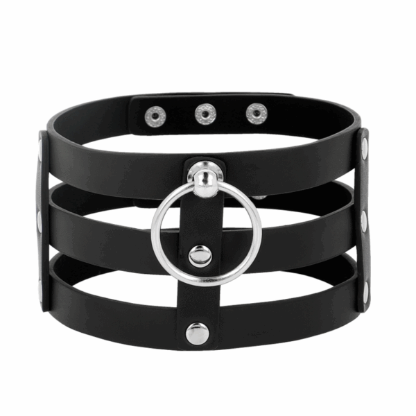 COQUETTE CHIC DESIRE - CHOKER CUERO VEGANO ESTILO FETISH - Imagen 4