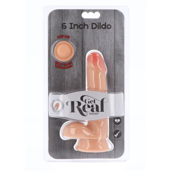 GET REAL - DUAL DENSITY DILDO 17 CM CON TESTÍCULOS NATURAL - Imagen 2