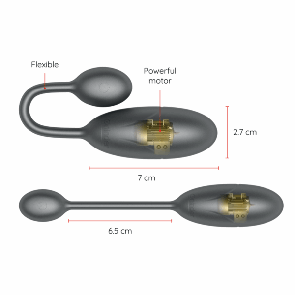 ONINDER - DENVER HUEVO VIBRADOR NEGRO 7 X 2.7 CM - APP GRATUITA - Imagen 3