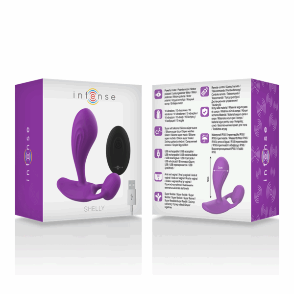 INTENSE - SHELLY DUO ANAL-PERINEO , VAGINAL-CLITORIS REMOTO MORADO - Imagen 5