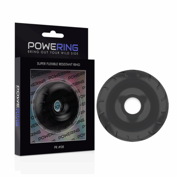 POWERING - SUPER FLEXIBLE Y RESISTENTE ANILLO PENE  5CM PR08 NEGRO - Imagen 4