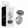 INTENSE - PLUG ANAL METAL ALUMINIO CON CRISTAL NEGRO TALLA M