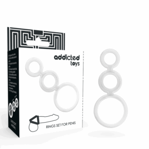 ADDICTED TOYS - SET ANILLOS PENE Y TESTÍCULOS CLEAR