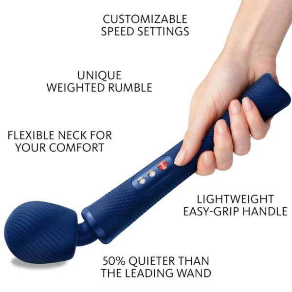 FUN FACTORY - VIM WAND RUMBLE VIBRADOR RECARGABLE SILICONA NARANJA - Imagen 2