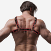 FETISH SUBMISSIVE ATTITUDE - ARNÉS ECOPIEL PECHO HOMBRE NEGRO/ROJO - Imagen 3